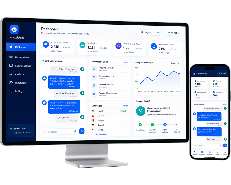 AI chatbot answering a customer question on a business website using company data
