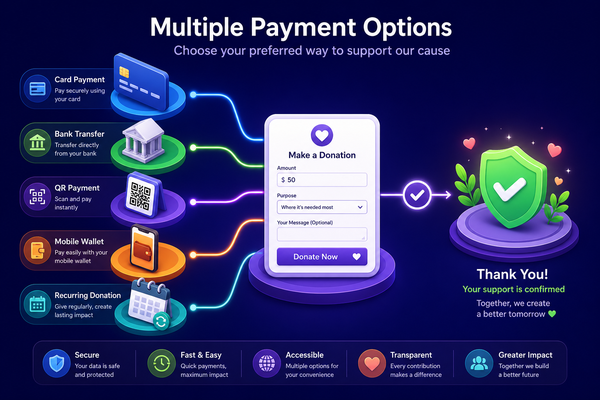 Multiple Payment Gateway Options for NGO