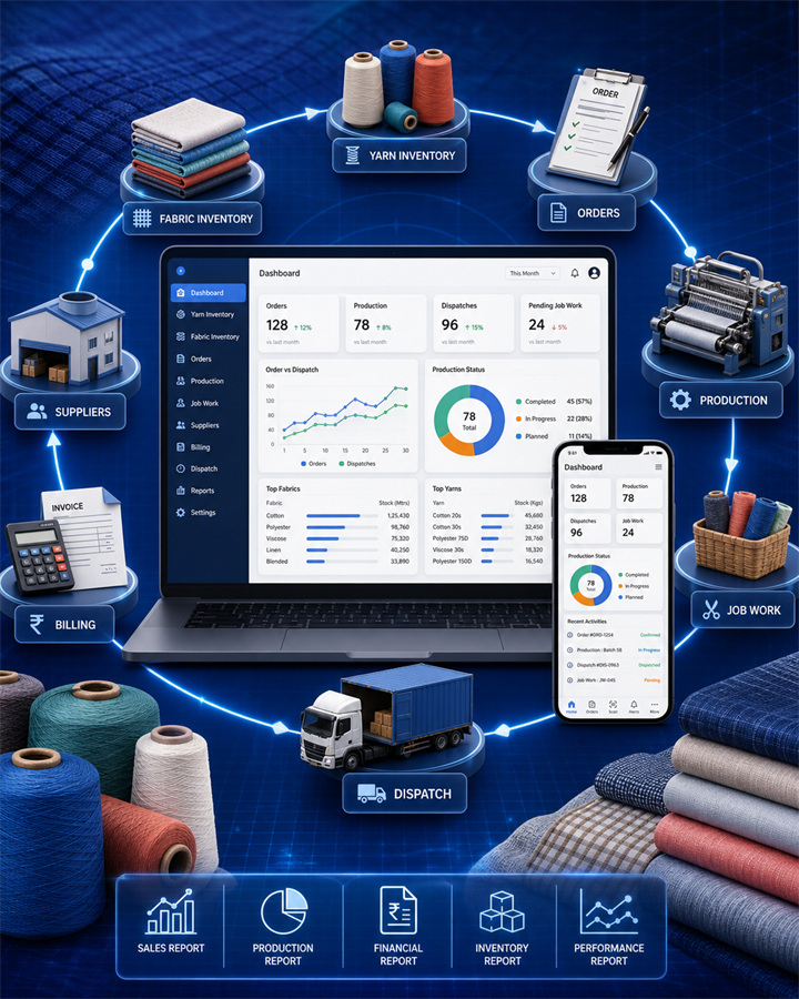 Textile software workflow infographic